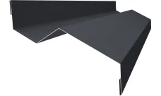 Планка примыкания внакладку 25х17х35х17 Гранд Лайн 0,45 ПЭ двухсторонний с пленкой RAL 7024 мокрый асфальт (2м)
