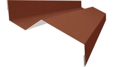 Планка примыкания внакладку 25х17х35х17 Гранд Лайн 0,45 ПЭ с пленкой RAL 8004 терракота (2м)