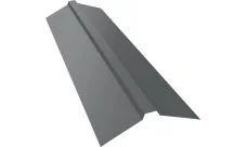 Планка конька прямоугольного 115х30х115 Гранд Лайн 0,4 ПЭ с пленкой RAL 7004 сигнальный серый (2м)