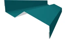 Планка примыкания внакладку 25х17х35х17 Гранд Лайн 0,45 ПЭ с пленкой RAL 5021 водная синь (2м)