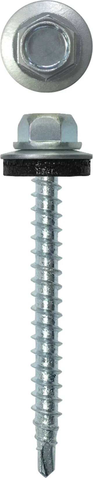 Саморез кровельный 4,8х50 (150шт) сверло №1 RAL 8019