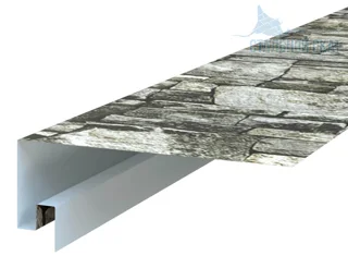 Планка откоса сложная 3D 245х75х3000 (Экостил-01-Белый Камень-0.5)