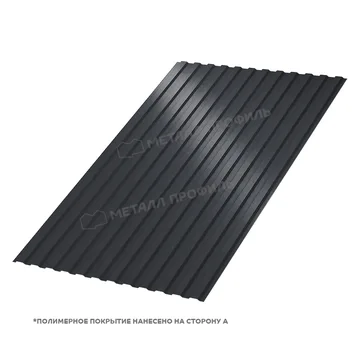 Профнастил МП10 Металл Профиль, RAL 7024, Полиэстер матовый двусторонний, 0,4 мм, исполнение A